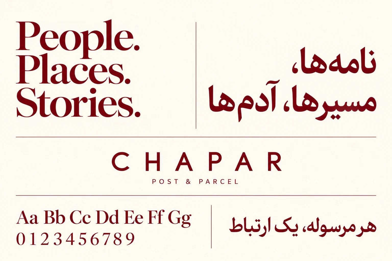 مطالعهٔ تایپوگرافی فارسی و انگلیسی برای چاپار.