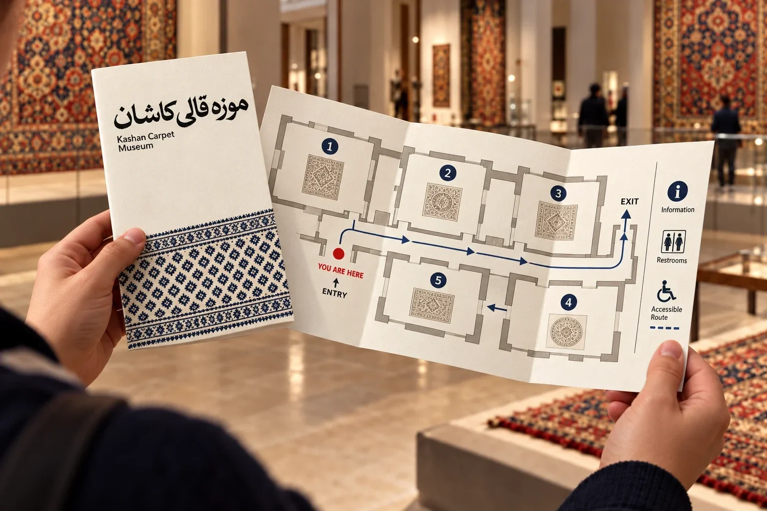 نقشهٔ تاشوی گالری در دست بازدیدکننده