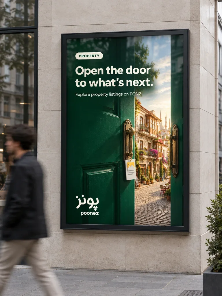 Poonez campaign application in a street display